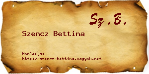 Szencz Bettina névjegykártya