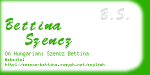 bettina szencz business card